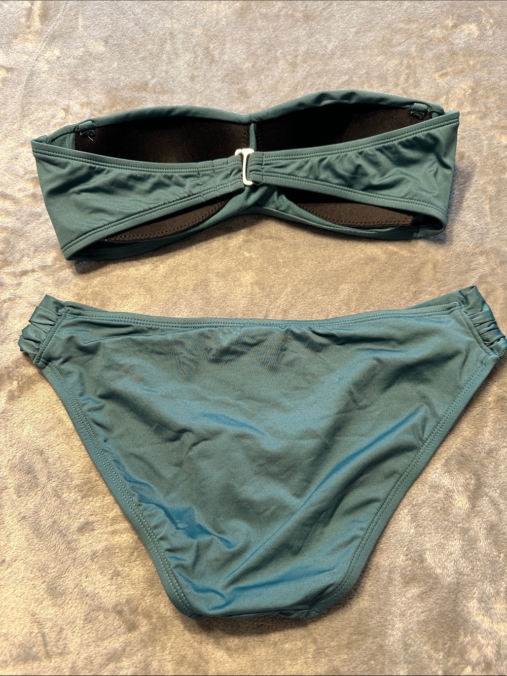 EUC Kona Sol Teal Bandeau Bikini Set - Twisted Front Two-Piece Sz M - Picture 4 of 12